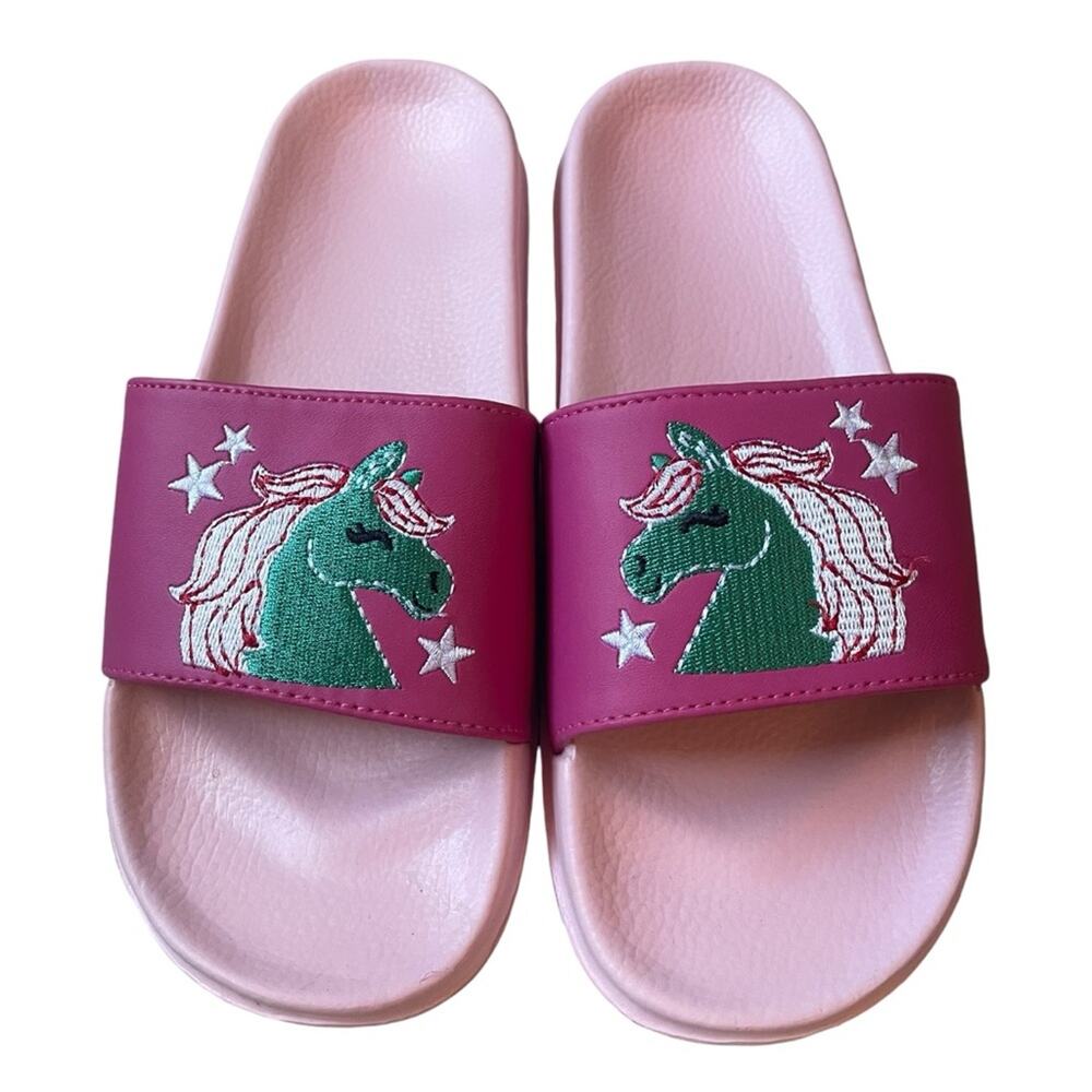 Hatley Playful Horses‎ Slide Sandals Size 3 NWT